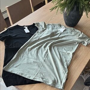 H&M Black and Light Green T-Shirts